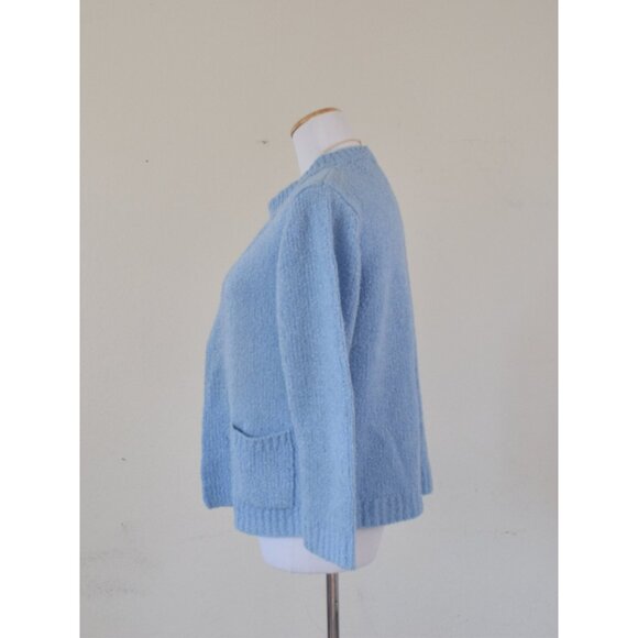 Vintage Powder Blue‎ Granny Sweater | 80s acrylic sweater size S - Picture 2 of 10
